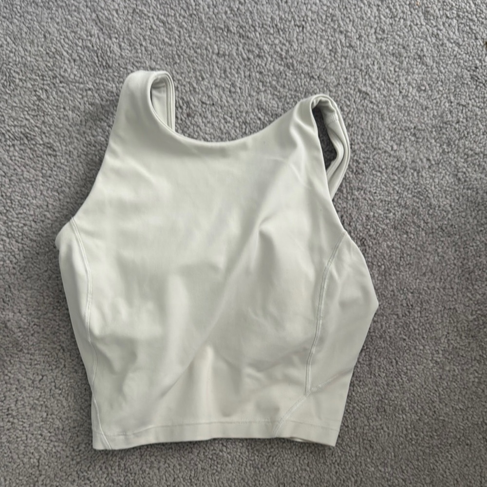 Lululemon Athletica Cream Fitted Crop Tank Top